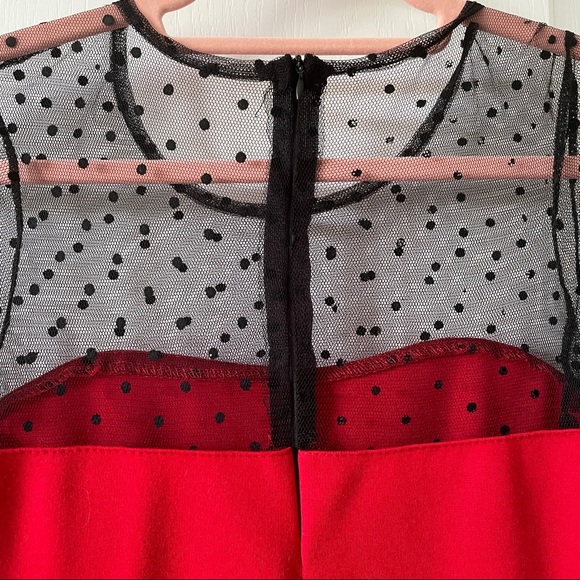 Black Polka Dot Red Dress - Picture 8 of 9